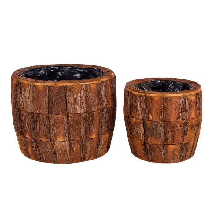 SET 2 CESTI LEGNO 34X34CM